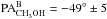 \hbox{$\rm{PA_{CH_{3}OH}^{B}}=-49^{\circ}\pm5$}