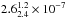 \hbox{$2.6^{1.2}_{2.4}\times 10^{-7}$}