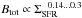 \hbox{$B_\mathrm{tot} \propto \Sigma_\mathrm{SFR}^{\,\,\,\,0.14 ... 0.3}$}