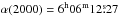 \hbox{$\alpha(2000)=6^{\rm h} 06^{\rm m} 12\fs27$}