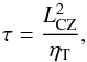 \begin{equation} \tau = \frac{L_{\rm CZ}^2}{\eta_{\rm T}} , \end{equation}