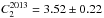 \hbox{$C_2^{2013}=3.52 \pm 0.22$}