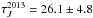 \hbox{$\tau_J^{2013}=26.1 \pm 4.8$}