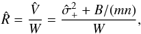 \appendix \setcounter{section}{1} \begin{equation} \hat R=\frac{\hat{V}}{W}=\frac{\hat \sigma_+^2+B/(mn)}{W} , \label{eq:Rhat} \end{equation}