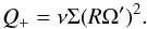 \begin{equation} Q_+ = \nu \Sigma (R \Omega')^2. \label{eq5} \end{equation}