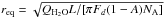 \hbox{$r_{\rm eq} = \sqrt{ Q_{\water} L/[\pi F_d (1-A) N_{\rm A}]}$}