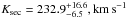 \hbox{$K_\mathrm{sec} = 232.9^{+16.6}_{-6.5},\mathrm{km\,s}^{-1}$}