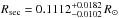 \hbox{$R_\mathrm{sec} = 0.1112^{+0.0182}_{-0.0102}\,R_\odot$}
