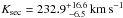 \hbox{$K_\mathrm{sec} = 232.9^{+16.6}_{\,\,-6.5}\,\mathrm{km\,s}^{-1}$}