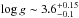 \hbox{$\log g \sim3.6_{-0.1}^{+0.15}$}