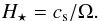 \begin{eqnarray} H_{\star} = c_{\rm s}/\Omega. \label{eq:Hstar} \end{eqnarray}