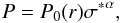 \begin{equation} \label{Expr_Pg_Rosg_star} P = P_0(r) {\sigma^*}^\alpha , \end{equation}
