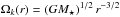 \hbox{$\Omega_k(r) = \left({G M_\star}\right)^{1/2} r^{-3/2}$}