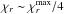 \hbox{$\chi_r \sim \chi_r^{\rm max}/4$}