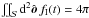 \hbox{$\iint_{\cal S} {\rm d}^2\hat{\boldsymbol o}\, f_\mathrm{I}(t)=4\pi$}