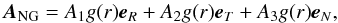 \begin{equation} \vec{A}_{\rm NG}=A_1 g(r)\vec{e}_R+A_2 g(r)\vec{e}_T+A_3 g(r)\vec{e}_N, \end{equation}