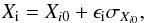 \begin{equation} X_{\rm i}=X_{i0}+\epsilon_{\rm i} \sigma_{X_{i0}}, \end{equation}