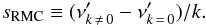 \begin{equation} s_{\rm RMC} \equiv ( {\nu_{k\,\neq\, 0}^{\prime}}- {\nu_{k\,=\,0}^{\prime}})/k. \label{e:split1} \end{equation}