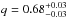 \hbox{$q=0.68^{+0.03}_{-0.03}$}