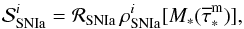\begin{equation} {\cal S}_{\rm SNIa}^{i} = {\cal R}_{\rm SNIa} \, \rho^i_{\rm SNIa}[M_\ast({\overline\tau}^{\rm m}_\ast)], \label{sourceSNIa} \end{equation}