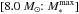 \hbox{$[8.0~M_\odot\!\!: M_\ast^{\rm max}]$}