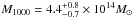 \hbox{$M_{1000}=4.4^{+0.8}_{-0.7} \times 10^{14}M_{\odot}$}