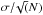 \hbox{$\sigma/\!\sqrt(N)$}