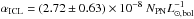 \hbox{$ \alpha_{\mathrm{ICL}}=(2.72\pm0.63)\times10^{-8}~ N_{\rm PN}L^{-1}_{\odot,\mathrm{bol}}$}