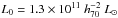 \hbox{$L_0=1.3\times10^{11}~h_{70}^{-2}~L_\odot$}