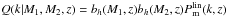\hbox{$Q(k|M_1,M_2,z)= b_h(M_1,z)b_h(M_2,z)P^{\rm lin}_{\rm m}(k,z)$}