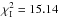 \hbox{$\chi^{2}_{\rm I} = 15.14$}
