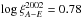 \hbox{$\log \xi_{A-E} ^{2002} =0.78$}