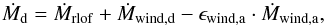 \appendix \setcounter{section}{1} \begin{equation} \dot{M}_{\mathrm{d}} = \dot{M}_{\mathrm{rlof}} + \dot{M}_{\mathrm{wind,d}} - \epsilon_{\mathrm{wind,a}} \cdot \dot{M}_{\mathrm{wind,a}}, \label{eq_mdot_donor} \end{equation}