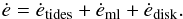 \appendix \setcounter{section}{1} \begin{equation} \dot{e} = \dot{e}_{\mathrm{tides}} + \dot{e}_{\mathrm{ml}} + \dot{e}_{\mathrm{disk}}. \label{eq_edot} \end{equation}