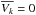 \hbox{$\overline{V_k}=0$}