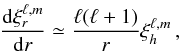 \appendix \setcounter{section}{1} \begin{eqnarray} \label{incompressibility} \deriv{\xi_r^{\ell,m}}{r} \simeq \frac{\ell (\ell+1)}{r} \xi_h^{\ell,m} \, , \end{eqnarray}