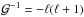 \hbox{$\mathcal{G}^{-1}=- \ell(\ell+1)$}