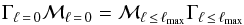 \begin{eqnarray} \label{equality_works} \Gamma_{\ell\,=\,0} \mathcal{M}_{\ell\,=\,0} = \mathcal{M}_{\ell\,\leq\, \ell_{\rm max}} \Gamma_{\ell\,\leq\, \ell_{\rm max} } \end{eqnarray}