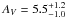 \hbox{$A_V=5.5^{+1.2}_{-1.0}$}