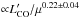 \hbox{${\propto}L'_{\rm CO}/\mu^{0.22\pm0.04}$}