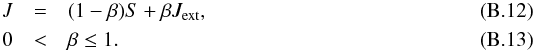\appendix \setcounter{section}{2} \begin{eqnarray} J &=& (1-\beta)S +\beta J_{\text{ext}},\\ 0 &<& \beta \le 1. \end{eqnarray}
