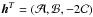 \hbox{${\vec h}^T = (\mathcal{A},\mathcal{B},-2\mathcal{C})$}