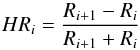 \begin{equation} HR_{i} = \dfrac{R_{i+1} - R_{i}}{R_{i+1}+R_{i}} \end{equation}