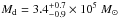 \hbox{$M_{\rm d} = 3.4_{-0.9}^{+0.7} \times 10^5~M_\odot$}