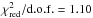 \hbox{$\chi^{2}_{\rm red}/{\rm d.o.f.}=1.10$}