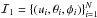 \hbox{$\mathcal{I}_{1}=\{(u_i,\theta_i,\phi_i)\}_{i=1}^{N}$}