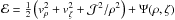 \hbox{$\mathcal{E}=\frac{1}{2}\br{v_\rho ^2+v_\zeta ^2+\mathcal{J}^2/\rho ^2}+{\Psi}(\rho ,\zeta )$}