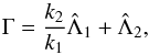 \appendix \setcounter{section}{1} \begin{equation} \label{eq:Gamma} \Gamma = \frac{k_2}{k_1}\hat{\Lambda}_1 + \hat{\Lambda}_2, \end{equation}