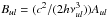 \hbox{$B_{ul}=(c^2/(2h\nu_{ul}^3))A_{ul}$}