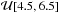 \hbox{$\mathcal{U}[4.5, 6.5]$}